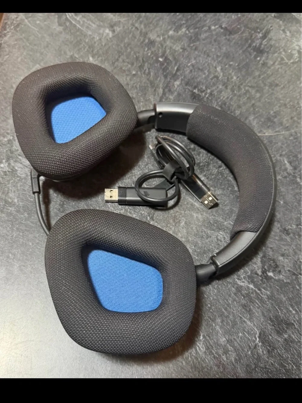 Corsair Black Gaming Headset with Pink and Blue RGB Accents
